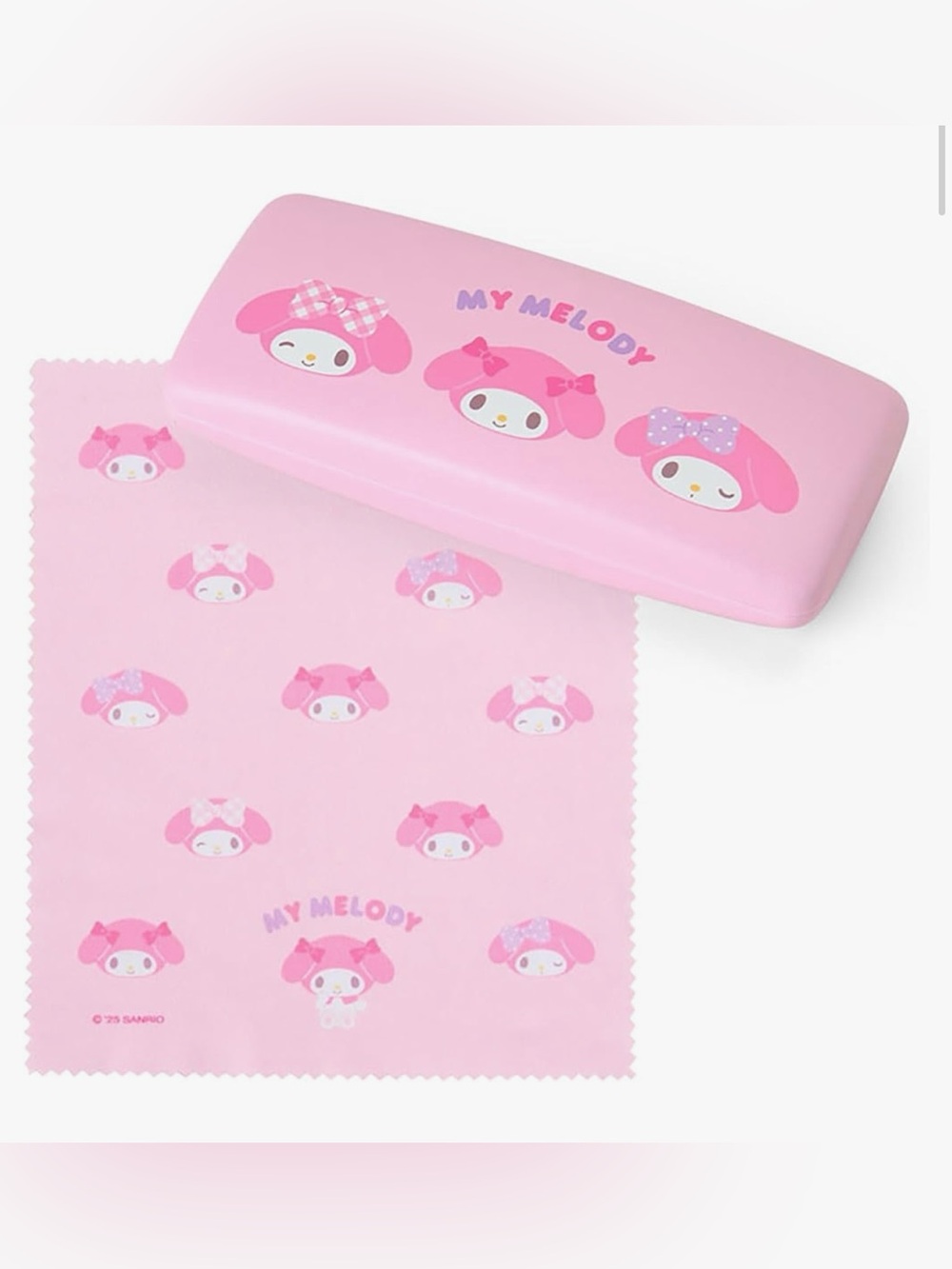 Sanrio My Melody Pink Hard Eyeglass Case with Matching Cloth